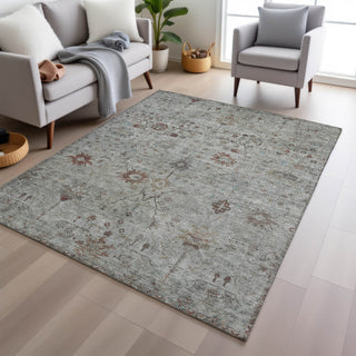 Piper Looms Chantille Arabesque ACN1972 Gray Machine Washable Area Rug Lifestyle Image Feature