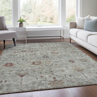 Piper Looms Chantille Arabesque ACN1972 Gray Machine Washable Area Rug Lifestyle Image Feature