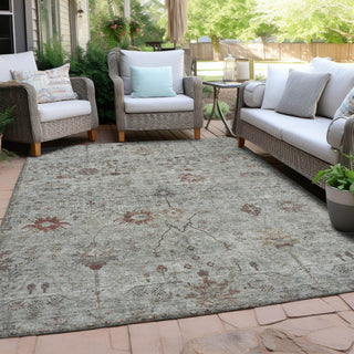 Piper Looms Chantille Arabesque ACN1972 Gray Machine Washable Area Rug Outdoor Lifestyle Image Feature