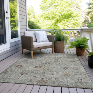 Piper Looms Chantille Arabesque ACN1972 Gray Machine Washable Area Rug Outdoor Lifestyle Image Feature