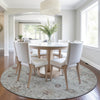 Piper Looms Chantille Arabesque ACN1972 Gray Machine Washable Area Rug Round Lifestyle Image Feature