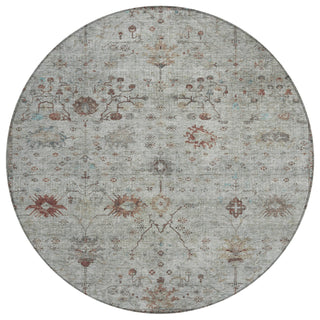 Piper Looms Chantille Arabesque ACN1972 Gray Machine Washable Area Rug Round Main Image