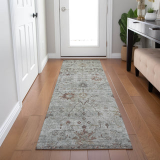 Piper Looms Chantille Arabesque ACN1972 Gray Machine Washable Area Rug Runner Lifestyle Image Feature