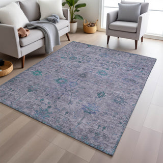 Piper Looms Chantille Arabesque ACN1972 Lavender Machine Washable Area Rug Lifestyle Image Feature