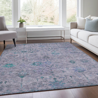 Piper Looms Chantille Arabesque ACN1972 Lavender Machine Washable Area Rug Lifestyle Image Feature