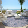 Piper Looms Chantille Arabesque ACN1972 Lavender Machine Washable Area Rug Round Outdoor Lifestyle Image Feature