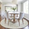 Piper Looms Chantille Arabesque ACN1973 Ivory Machine Washable Area Rug Round Lifestyle Image Feature