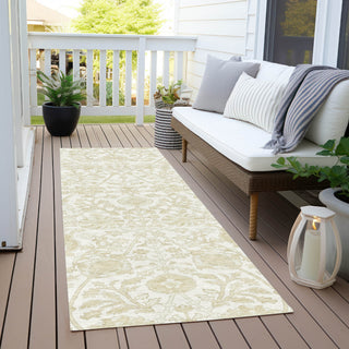 Piper Looms Chantille Arabesque ACN1973 Ivory Machine Washable Area Rug Runner Outdoor Lifestyle Image Feature