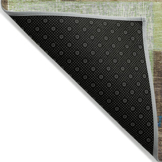 Piper Looms Chantille Geometric ACN1974 Blue Machine Washable Area Rug Backing Image