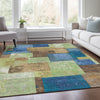 Piper Looms Chantille Geometric ACN1974 Blue Machine Washable Area Rug Lifestyle Image Feature
