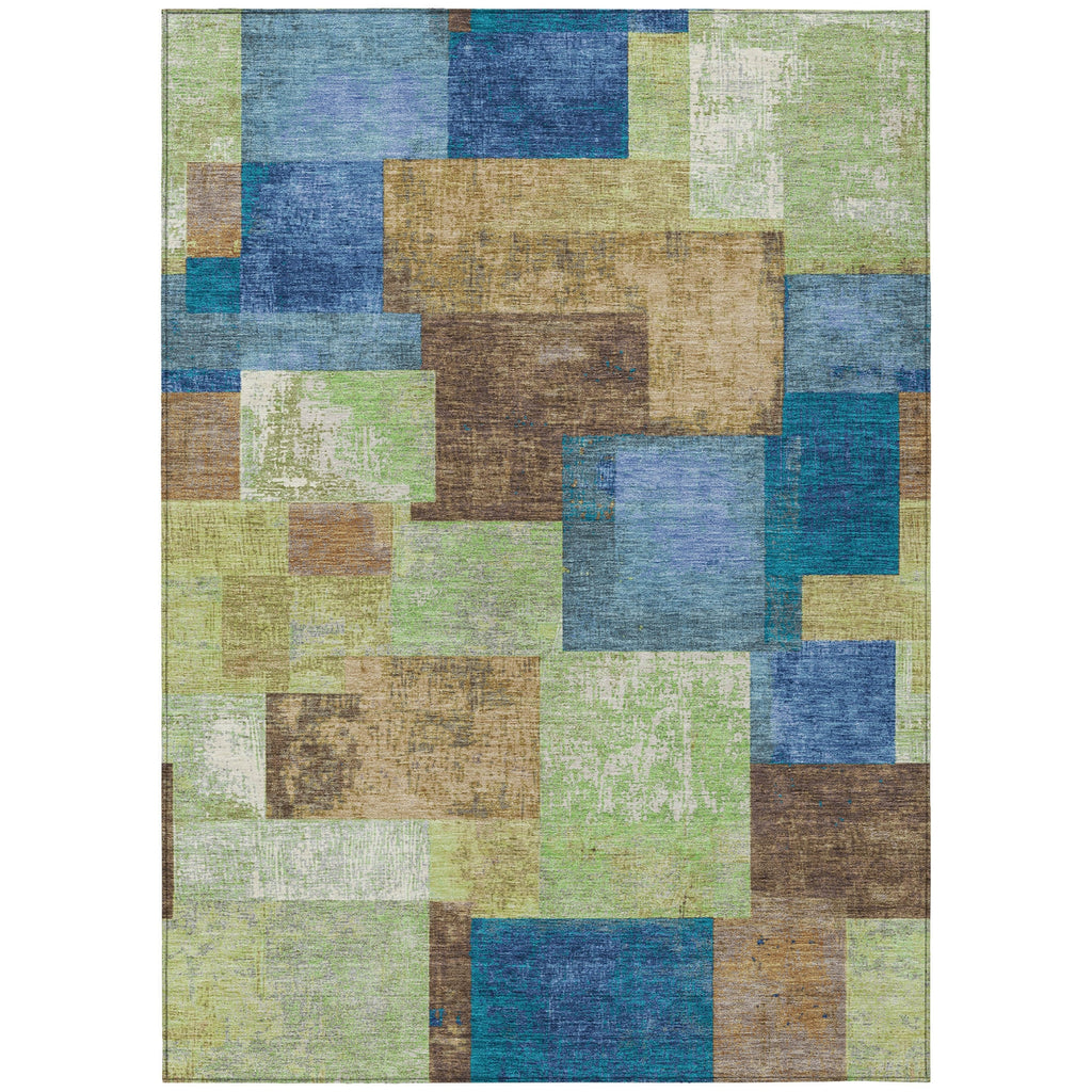 Piper Looms Chantille Geometric ACN1974 Blue Machine Washable Area Rug main image