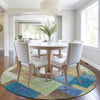 Piper Looms Chantille Geometric ACN1974 Blue Machine Washable Area Rug Round Lifestyle Image Feature