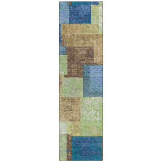 Piper Looms Chantille Geometric ACN1974 Blue Machine Washable Area Rug Runner Main Image