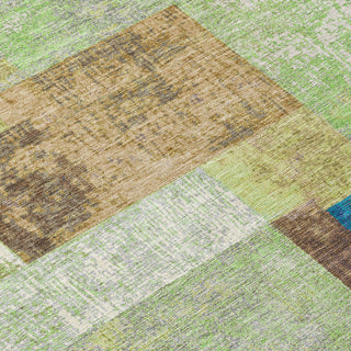 Piper Looms Chantille Geometric ACN1974 Blue Machine Washable Area Rug Swatch Image