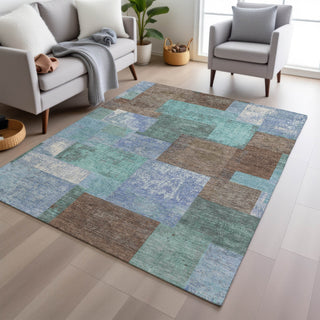 Piper Looms Chantille Geometric ACN1974 Brown Machine Washable Area Rug Lifestyle Image Feature