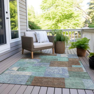 Piper Looms Chantille Geometric ACN1974 Brown Machine Washable Area Rug Outdoor Lifestyle Image Feature