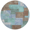 Piper Looms Chantille Geometric ACN1974 Brown Machine Washable Area Rug Round Main Image