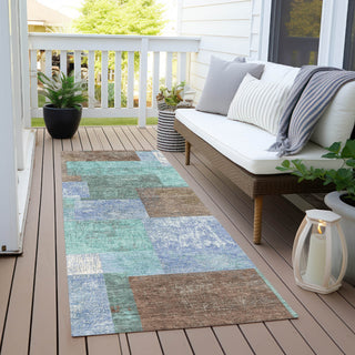 Piper Looms Chantille Geometric ACN1974 Brown Machine Washable Area Rug Runner Outdoor Lifestyle Image Feature