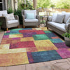Piper Looms Chantille Geometric ACN1974 Gold Machine Washable Area Rug Outdoor Lifestyle Image Feature