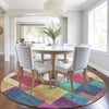 Piper Looms Chantille Geometric ACN1974 Gold Machine Washable Area Rug Round Lifestyle Image Feature