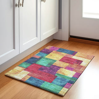 Piper Looms Chantille Geometric ACN1974 Gold Machine Washable Area Rug Scatter Lifestyle Image Feature
