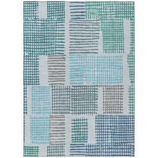 Piper Looms Chantille Geometric ACN1975 Aqua Machine Washable Area Rug main image