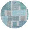 Piper Looms Chantille Geometric ACN1975 Aqua Machine Washable Area Rug Round Main Image