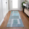 Piper Looms Chantille Geometric ACN1975 Aqua Machine Washable Area Rug Runner Lifestyle Image Feature
