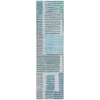 Piper Looms Chantille Geometric ACN1975 Aqua Machine Washable Area Rug Runner Main Image