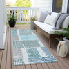 Piper Looms Chantille Geometric ACN1975 Aqua Machine Washable Area Rug Runner Outdoor Lifestyle Image Feature