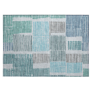 Piper Looms Chantille Geometric ACN1975 Aqua Machine Washable Area Rug Scatter Main Image