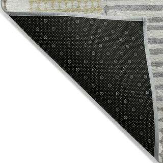 Piper Looms Chantille Geometric ACN1975 Dune Machine Washable Area Rug Backing Image