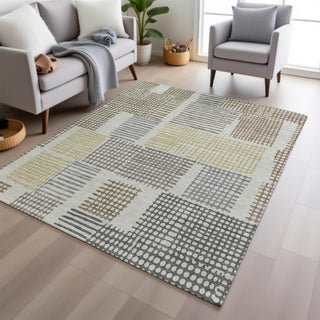 Piper Looms Chantille Geometric ACN1975 Dune Machine Washable Area Rug Lifestyle Image Feature