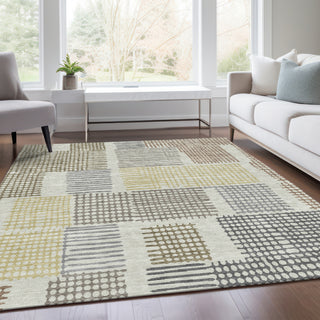 Piper Looms Chantille Geometric ACN1975 Dune Machine Washable Area Rug Lifestyle Image Feature
