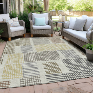 Piper Looms Chantille Geometric ACN1975 Dune Machine Washable Area Rug Outdoor Lifestyle Image Feature