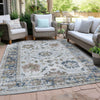 Piper Looms Chantille Border ACN1976 Blue Machine Washable Area Rug Outdoor Lifestyle Image Feature