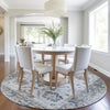 Piper Looms Chantille Border ACN1976 Blue Machine Washable Area Rug Round Lifestyle Image Feature