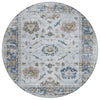 Piper Looms Chantille Border ACN1976 Blue Machine Washable Area Rug Round Main Image