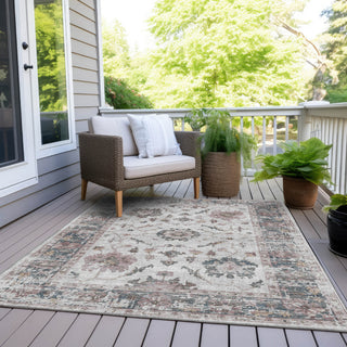 Piper Looms Chantille Border ACN1976 Blush Machine Washable Area Rug Outdoor Lifestyle Image Feature