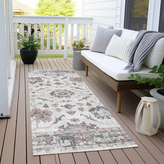 Piper Looms Chantille Border ACN1976 Blush Machine Washable Area Rug Runner Outdoor Lifestyle Image Feature