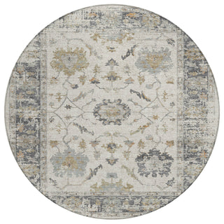 Piper Looms Chantille Border ACN1976 Ivory Machine Washable Area Rug Round Main Image