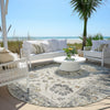 Piper Looms Chantille Border ACN1976 Ivory Machine Washable Area Rug Round Outdoor Lifestyle Image Feature