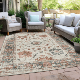 Piper Looms Chantille Border ACN1976 Linen Machine Washable Area Rug Outdoor Lifestyle Image Feature