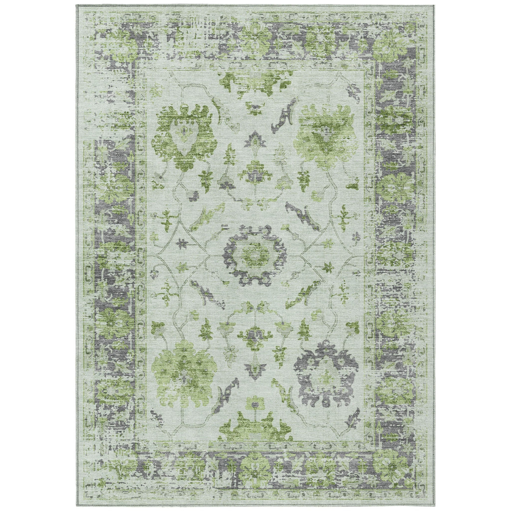 Piper Looms Chantille Border ACN1976 Mint Machine Washable Area Rug main image