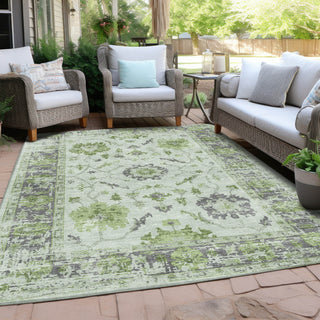 Piper Looms Chantille Border ACN1976 Mint Machine Washable Area Rug Outdoor Lifestyle Image Feature