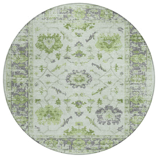 Piper Looms Chantille Border ACN1976 Mint Machine Washable Area Rug Round Main Image