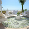 Piper Looms Chantille Border ACN1976 Mint Machine Washable Area Rug Round Outdoor Lifestyle Image Feature