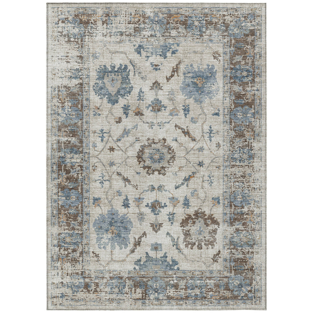 Piper Looms Chantille Border ACN1976 Putty Machine Washable Area Rug main image