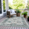 Piper Looms Chantille Border ACN1976 Teal Machine Washable Area Rug Outdoor Lifestyle Image Feature