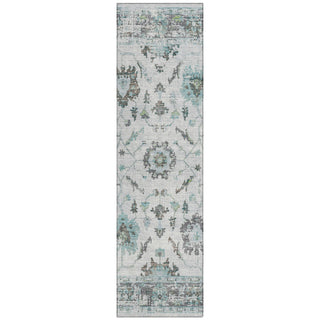 Piper Looms Chantille Border ACN1976 Teal Machine Washable Area Rug Runner Main Image